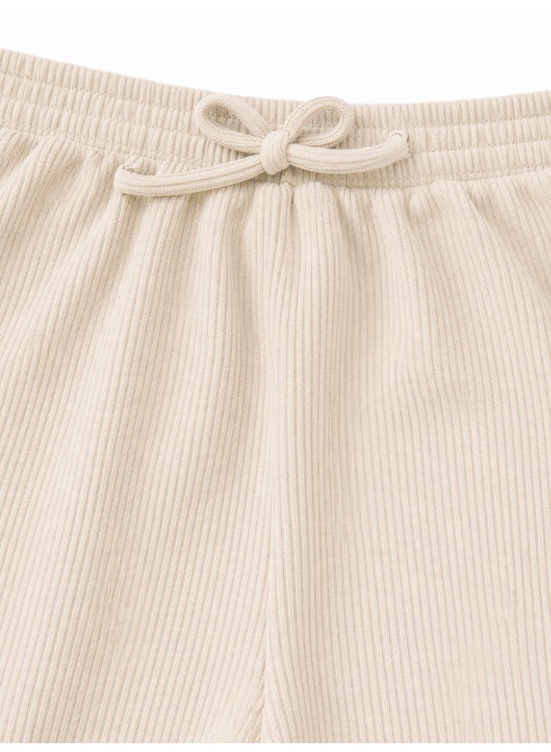 نايلتون طقم ملابس بناتي مكون من توب قصير مضلع وشورت عالي الخصر.  طقم ملابس كاجوال للأطفال - توب قصير وشورت برباط - Image 5